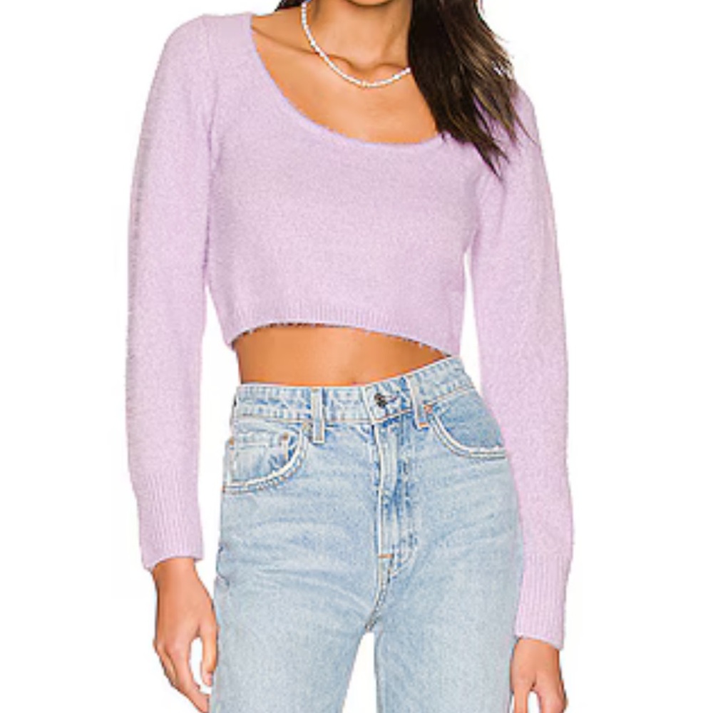 MORE TO COME Kimberly Fuzzy Crop Sweater